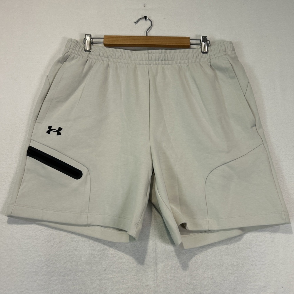Under Armour Unstoppable Fleece 7" Shorts Men's XL Summit White 1379809-110 NWT
